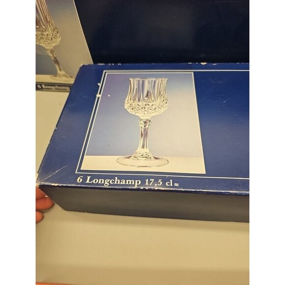 J. G. Durand Cristal d'Arques LONGCHAMP 6-1/2" Goblets - Set of 12 With Boxes - Picture 4 of 10